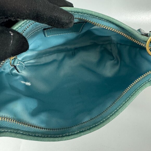 Vintage Coach # 10739 Small Ergo Hobo Teal Leather Handbag Blue Green - Picture 12 of 14
